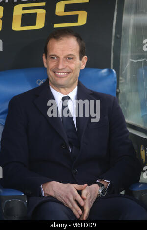 Rom, Italien. 3. März 2018. Serie A SS Lazio vs FC Juventus. Max Allegri vor dem Spiel SS Lazio F.C. vs. Juventus im Stadio Olimpico in Rom. Credit: Marco iacobucci/Alamy Live News Credit: Marco iacobucci/Alamy leben Nachrichten Stockfoto