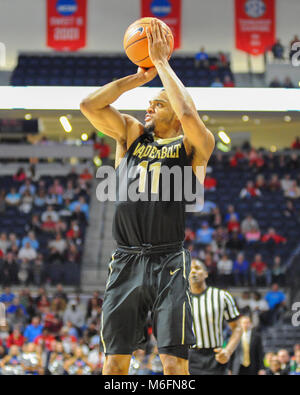 März 03, 2018; Oxford, MS, USA; die Vanderbilt Commodores führen die Ole Miss Rebels, 45-44 nach der ersten Hälfte, im Pavillon am Ole' Fräulein Kevin Lanlgey/CSM Credit: Cal Sport Media/Alamy leben Nachrichten Stockfoto