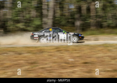 Nocken australische Meisterschaften - Eureka Rally - Tag 2 - von Enfield State Forrest - Ballarat Victoria Australien. Credit: Brett Keating/Alamy leben Nachrichten Stockfoto