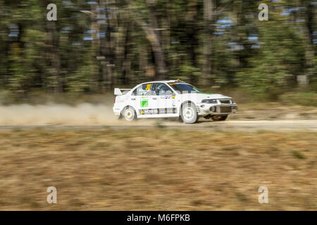 Nocken australische Meisterschaften - Eureka Rally - Tag 2 - von Enfield State Forrest - Ballarat Victoria Australien. Credit: Brett Keating/Alamy leben Nachrichten Stockfoto