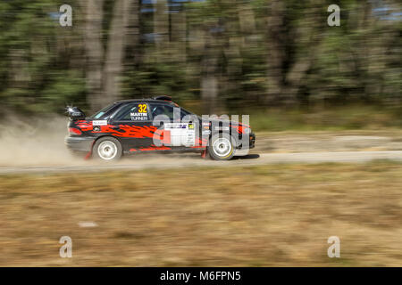 Nocken australische Meisterschaften - Eureka Rally - Tag 2 - von Enfield State Forrest - Ballarat Victoria Australien. Credit: Brett Keating/Alamy leben Nachrichten Stockfoto