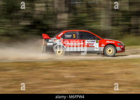 Nocken australische Meisterschaften - Eureka Rally - Tag 2 - von Enfield State Forrest - Ballarat Victoria Australien. Credit: Brett Keating/Alamy leben Nachrichten Stockfoto