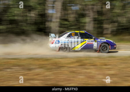 Nocken australische Meisterschaften - Eureka Rally - Tag 2 - von Enfield State Forrest - Ballarat Victoria Australien. Credit: Brett Keating/Alamy leben Nachrichten Stockfoto