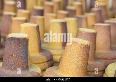 Beschichtet Sand Produkte für Gießen Stockfoto