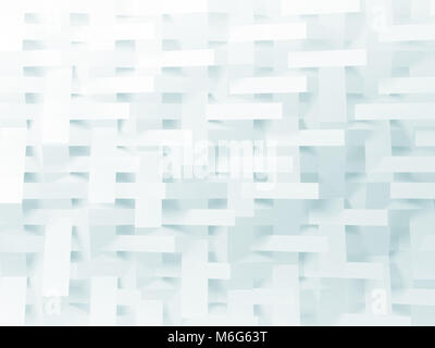 Abstrakte weißen Hintergrund, geometrische Muster, Double Exposure. 3D-Render Abbildung Stockfoto