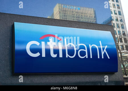 Citibank, Citigroup Building in Canary Wharf, 25 Canada Square, London England Großbritannien Stockfoto