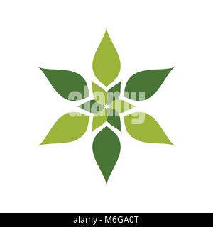 Abstrakte Geometrische grüne Blume Vektor Symbol Grafik Logo Design Stock Vektor