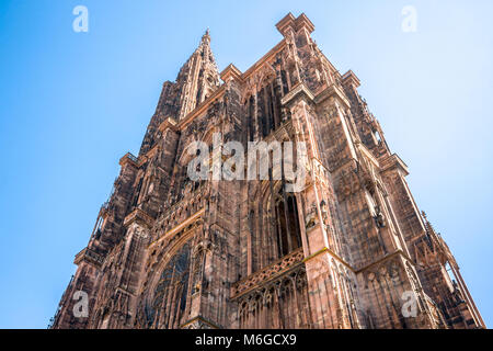 Die Kathedrale Unserer Lieben Frau von Straßburg (Notre-Dame), eine römisch-katholische Kathedrale in Straßburg, Elsass, Frankreich. Die weltweit höchste Gebäude von 1647 zu Stockfoto