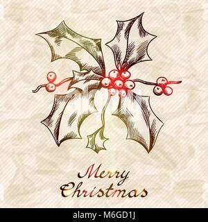 Weihnachten und Neujahr Urlaub Vektor hand Karte gezogen Stock Vektor