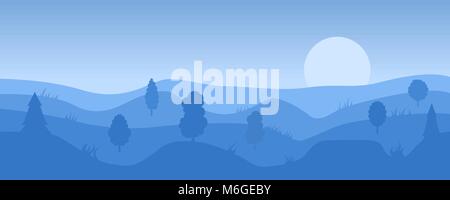 Einfache abend Landschaft Stock Vektor