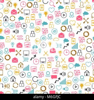 Soziales Netzwerk nahtlose pettern der SEO Internet Symbole Stock Vektor