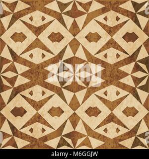 Retro braun Aquarell Textur grunge nahtlose Hintergrund Stern Dreieck Geometrie Kaleidoskop Stock Vektor