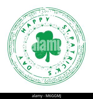 Glücklich Patrick Stempel Stock Vektor