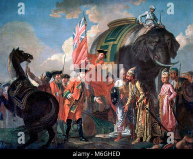 Robert Clive und Mir Jafar nach der Schlacht von Plassey, 1757. Francis Hayman, 1760 Stockfoto