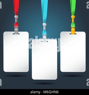 Satz b lank Abzeichen mit Farbe Halsbänder Stock Vektor