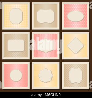 Vintage gemusterten Karten Vorlagen Stock Vektor