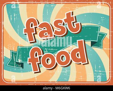 Fast food Hintergrund im Retro Stil Stock Vektor