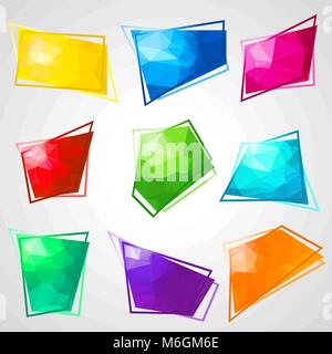 Bunte Sprechblasen mit abstrakten dreieckige Hintergrund Stock Vektor