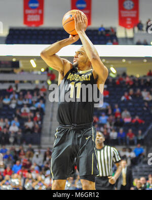 März 03, 2018; Oxford, MS, USA; Vanderbilt vorwärts, Jeff Roberson (11), geht der Sprungwurf. Die Vanderbilt Commodores besiegten die Ole Miss Rebels, 82-69, im Pavillon am Ole' Fräulein Kevin Lanlgey/CSM Credit: Cal Sport Media/Alamy leben Nachrichten Stockfoto