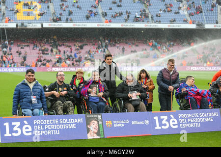 Barcelona, Spanien. 04 Mär, 2018. Marc Marquez, MotoGp-Fahrer vor dem Spiel zwischen dem FC Barcelona gegen Atletico Madrid, für die Runde 27 der Liga Santander, spielte im Camp Nou Stadion am 4. März 2018 in Barcelona, Spanien. Credit: Gtres Información más Comuniación auf Linie, S.L./Alamy leben Nachrichten Stockfoto