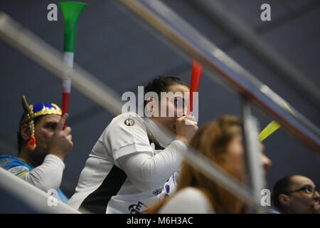 Bukarest, Rumänien - März 04, 2018: Handball Match zwischen CSM Bukarest und Midtjylland in der Hauptrunde der EHF Champions League 2017/18 in der Sala Polivalenta, Bukarest, Rumänien. Credit: Alberto Grosescu/Alamy leben Nachrichten Stockfoto