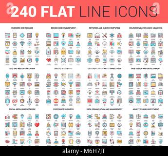 Flache Linie Web Icons Stock Vektor