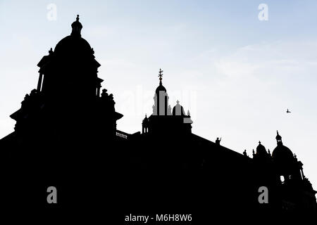 Silhouette der Glasgow City Chambers Architektur, Schottland, Großbritannien Stockfoto