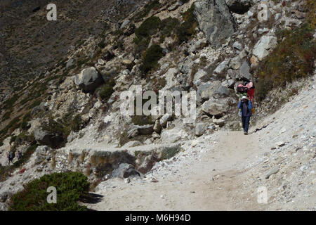 Bild von einem Portier in von Dingboche, Everest Base Camp trek, Nepal Stockfoto