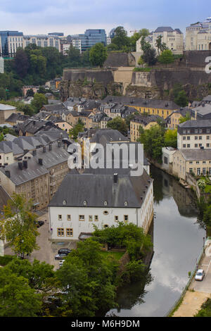 Ein schönes Stadtbild der Altstadt in Luxemburg Stadt Stockfoto