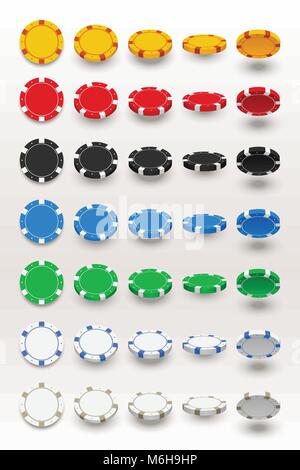 Poker chips im Set Stock Vektor