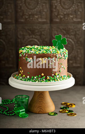 St Patricks Day Chocolate Cake Stockfoto