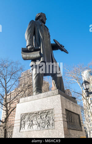 Statue von John Ericsson, NYC, USA Stockfoto