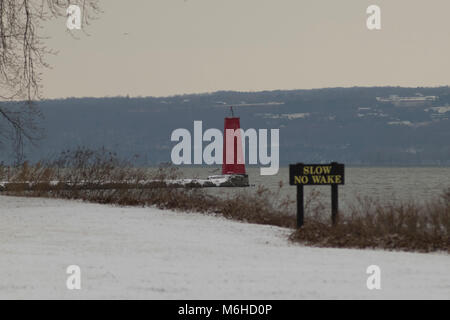 Cayuga Lake Inlet Leuchtturm, Ithaca NY Stockfoto