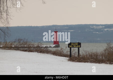 Cayuga Lake Inlet Leuchtturm, Ithaca NY Stockfoto