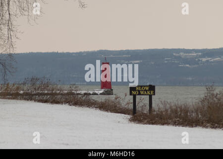 Cayuga Lake Inlet Leuchtturm, Ithaca NY Stockfoto