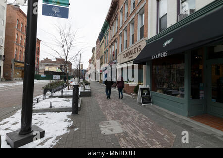 Downtown Ithaca Commons, Ithaca NY Stockfoto