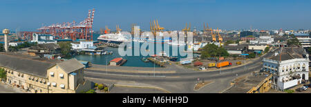 Hafen von Colombo in Sri Lanka groß Panorama Stockfoto