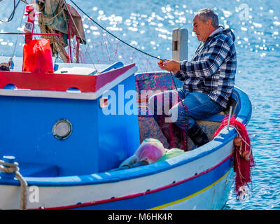 Fischernetze Flicken auf der Insel Procida, Italien Stockfoto