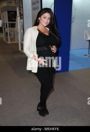 Casey Bachelor-studium an der Baby Show in Excel London, 2. März 2018 Stockfoto