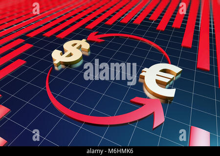 Kumulierte finanzielle Fülle, erfolgreiche Geschäftstätigkeit, Pfeile stehen für Erfolg und der Unternehmensausrichtung Stockfoto