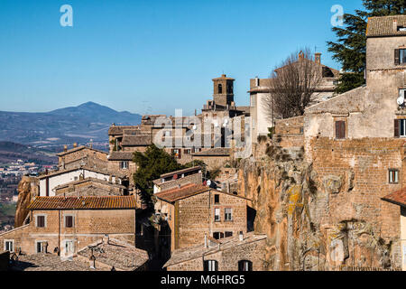 Einen Blick auf eine Verkürzung des historischen Zentrums der Stadt Orvieto, Italien Stockfoto