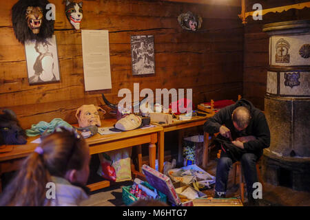 Karneval in Evolène, Val d'Herens, Wallis, Schweiz Stockfoto