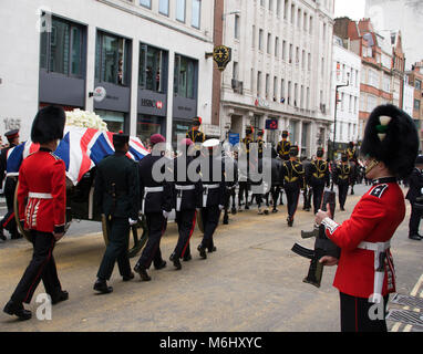 Staatsbegräbnis von Margret Thatcher, London, England, UK; Stockfoto