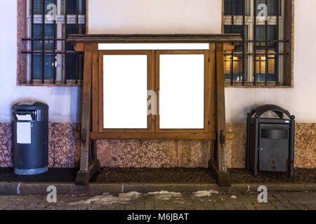Holz- Stadt Reklametafeln Mockup Stockfoto