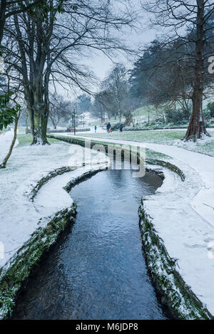 Ein winter Szene in Trenance Gärten in Newquay Cornwall. Stockfoto