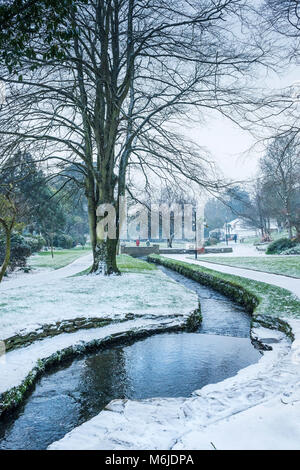 Ein winter Szene in Trenance Gärten in Newquay Cornwall. Stockfoto
