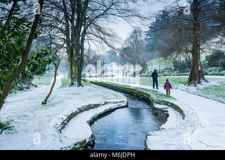 Ein winter Szene in Trenance Gärten in Newquay Cornwall. Stockfoto
