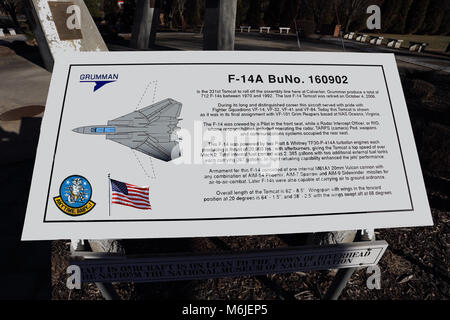 F-14 Tomcat auf der Grumman Memorial Park Calverton Long Island New York Stockfoto