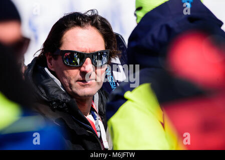 Kranjska Gora, Slowenien. 04 Mär, 2018. Andrea Massi am Slalom Rennen auf dem Vitranc Cup FIS Weltcup in Kranjska Gora, Slowenien am 4. März 2018. Credit: Rok Rakun/Pacific Press/Alamy leben Nachrichten Stockfoto