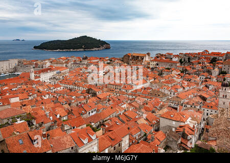 Blick über die Dächer von Dubrovnik Stockfoto